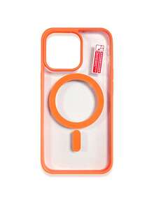 1pc 5-Style Optional Contrast Border Magnetic Large Window Transparent Phone Case, Ins Minimalist Phone Case, Built-In Magnetic Ring Supports Wireless Charging; Covers, A Style Transparent Border / B Style Light Pink Border / C Style Vibrant Orange Border / D Style Classic Black Border / E Style Light Gray Border, Raised Lens Full Coverage Anti-Drop Soft Shell, Minimalist Versatile Fashion Phone Case, Suitable For Personal Use, Birthday Gift Choice; Compatible With IPhone Case - Multicolor - View 123