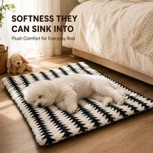 Plush Pet Mat Winter Warm Soft Dog Bed, Comfortable Houndstooth Pattern Dog Crate Pad, Suitable For Large, Medium, Small Dogs And Cats Indoor Use, Dog Bed, Cat Bed, Pet Mat - Multicolor - View 12