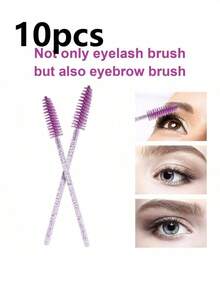 200/100/50/10 Pcs Eyelash Brushes, Mascara Wands (With Storage Case), Bendable Disposable Eyebrow Brushes, Eyelash Extension Brushes, Eyebrow Brushes, Castor Oil Brushes (Crystal Purple) - Purple - View 9