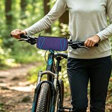 YUNRUX Purple Nylon Bicycle Handlebar Storage Bag Water Repellent Convertible Shoulder Bag For Road Mountain Bike Commuting Cycling Essentials Storage - Purple - View 3