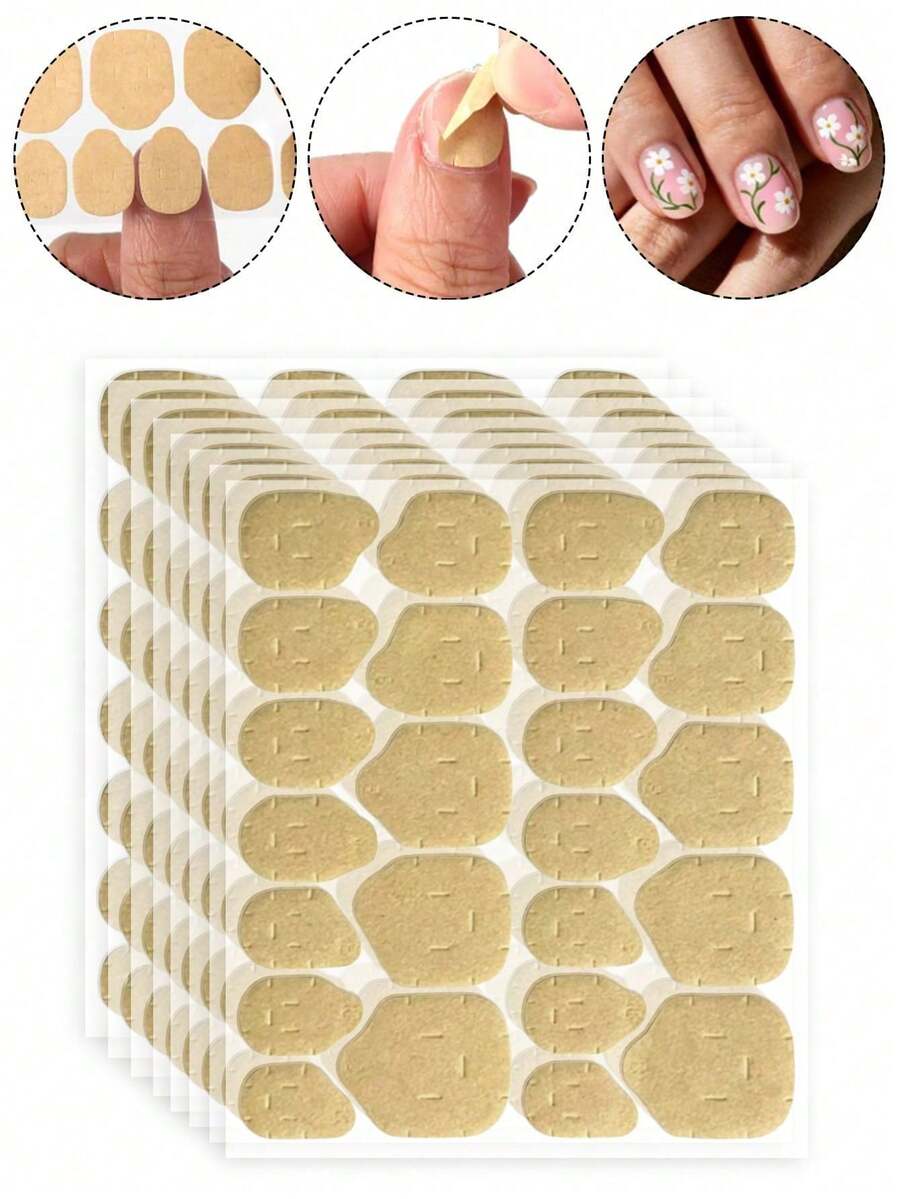 50/25/15/8/2pcs Double-Sided Glass Paper Nail Stickers, Dedicated Nail Glue Stickers, Waterproof Nail Patches, Super Strong Adhesion, Easy To Operate, Easy To Use - Multicolor - View 1