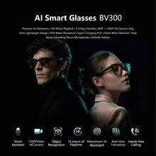 BLACKVIEW BV300 AI 智慧眼鏡，配備 8MP 鏡頭，1200p 30fps 高畫質影片與照片拍攝，藍牙通話、AI 語音助手、即時翻譯、物體識別、通話與音樂播放降噪 - 查看 1