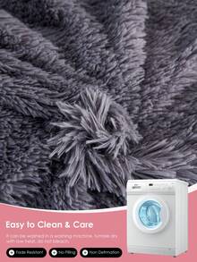 HONEYMOON 2/3pcs Solid Color Plush Duvet Cover Set, Soft Comfortable Breathable, Suitable For Bedroom, Guest Room (1 Duvet Cover + 1/2 Pillowcases, Pillow Inserts Not Included, Duvet Insert Not Included), Gray - Grey - View 8