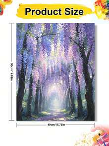 1 Set Wisteria Flower Path DIY Number Painting Kit, Art Oil Painting Set, Suitable For Adult Beginners, Bedroom Decor And Art Wall Decor, Holiday Gift - Sets - View 8
