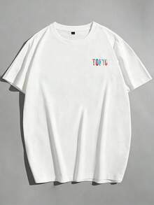 [男士大尺碼] 1件 Zrgoth 時尚百搭「TOKYO」英文標語東京元素印花短袖 T-shirt，聚酯纖維面料薄款透氣，寬鬆版型，適合較大身型，尺碼建議詳見主圖，下單前請仔細核對尺碼以避免尺寸不合 - 紅白色 - 查看 4