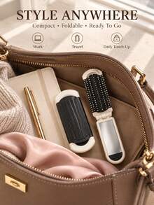 Everyday Hair Styling Tool Set With Curl Defining Brush, Foldable Mirror Brush, Rat Tail Comb, Edge Brush And Teasing Brush, Multi-Tool Hair Care Kit For Detangling, Smoothing, Parting, Root Volume, Ponytails, Buns And Wet Or Dry Styling At Home - Multicolor - View 7