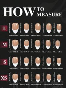 JUTI 10pcs/Set Handmade Short Almond Shape White French Fashion Design Full Coverage Fake Nails Press-On Nail Art Supplies Suitable For Office Ladies, Parties And Daily Wear Full Coverage Fake Nails - Multicolor - View 6
