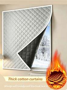 Winter Warm Curtains, Thermal Wind Blocking Window Curtain, Sound Insulated Light Blocking Drape, No Drilling Required, Easy To Install,Keep Heat Indoor For Living Room - White - View 2