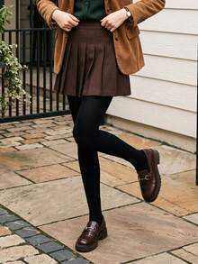 1 Pair 80/200G Tight Black Tights, For Women, Minimalist Solid Color, Pantyhose - Multicolor - View 7