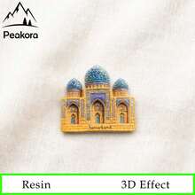 1pc Samarkand Bibi-Khanym Mosque Fridge Magnet, 3D Resin Creative Uzbekistan Famous Landmark Travel Souvenir Magnetic Sticker, Home Kitchen Decoration, Muslim Festival Gift - 1PC - View 2