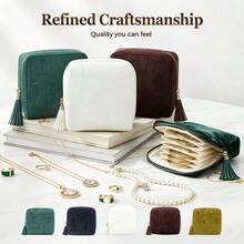 Velvet Travel Jewelry Bag - Portable Zipper Dust-Proof Storage Bag - Suitable For Rings, Earrings And Bracelets - Soft And Organized Bag - A - View 7