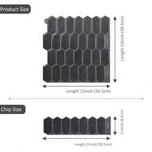 WoStick 1/10 Sheets DIY Elongated Hexagon Mosaic Wall Stickers, Waterproof Self-Adhesive Backsplash Tiles For Kitchen Bathroom Home Decor, Light Pink Marble Pattern - Carbon Grey Honeycomb - View 3
