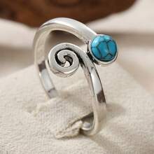 Women's Bohemian Style Adjustable Ring, Unique Fashion Accessory, Suitable For Multiple Occasions And Gifting - Silver - View 4