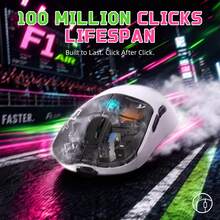 Mouse Gaming Nirkabel Ringan ATTACK SHARK F1 AIR 39g dengan Mouse Tape, 60K DPI, Dual 8K Polling, PAW3955MAX, 20000 FPS, Konektivitas Tri-Mode, Sakelar Optik, Baterai 720 Jam, Web Driver untuk PC Mac - View 4