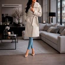 Women Winter Coats - Cream - View 6