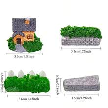 33Pcs Miniature Garden Landscape Accessories Kit, Mini Stone Wall & Hedge Fence Set, Dollhouse Micro Landscape Diorama Fairy Garden Scene Building Decor - Garden Landscape - View 2