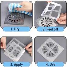 10/20/30/50/60pcs Disposable Drain Pipe Covers, Kitchen Bathroom Hair Catcher, Sink Strainer Stickers, Anti-Fly Silicone Filter, Home Bathroom Cockroach And Odor Prevention Tool - Floor Drain - View 7
