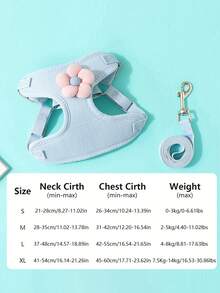 1 chiếc áo vest kèm dây xích cho thú cưng, phụ kiện chó hoạt hình 3D Teddy, dây dắt chó mèo đi dạo ngoài trời, đai yếm chống thoát - Nhiều màu - Xem 26