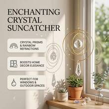 Gold Metal Ring Crystal Sun Catcher Window Hanging Boho Wall Decor Home Ornament - Circular Crystal Suncatcher - View 6