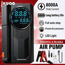 جهاز تشغيل طوارئ المركبات الثقيلة 2026 | منفاخ إطارات رقمي 180PSI، جهاز تشغيل سيارة متعدد الوظائف، بطارية ليثيوم قابلة للشحن بسعة كبيرة، جهاز تشغيل 12V وكابلات توصيل، مصباح LED ب- 3 أوضاع مع وظيفة SOS - أسود [وحدة كاملة + ملحقات] - مشاهدة 9