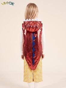 Vihyde Young Boy Halloween Dinosaur Tail Hooded Cape Costume - Red - View 9