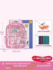Mini Transparent Backpack 12x6x12 Stadium Approved Women's Girls Clear Small Daily Bag For Concerts Sports Events Travel Work Holidays - Multicolor - View 7
