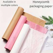 Multi-Color Honeycomb Filled Wrapping Paper Textured Protective Paper Combo Pack, Specialized Consumables For Multi-Category Item Transport, Storage, And Packaging; Logistics, Transport, Moving Cushioning, Gift Protection Supplies; Ideal For Renting - Honeycomb Paper - View 8
