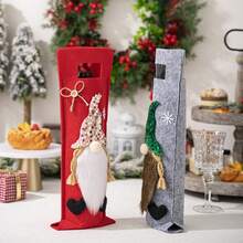 1pc Christmas Decoration Wine Bottle Bag, Christmas Wine Bottle Cover Party Decor - Multicolor - View 2