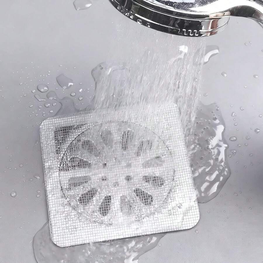 10, 20, 30, 40, 50, 60pcs Bathroom Hair Catcher Filter, Toilet Drain Strainer, Kitchen Anti-Clogging Anti-Insect Self-Adhesive Floor Drain Sticker, Disposable Bathroom Floor Drain Hair Filter, Floor Drain Anti-Clogging