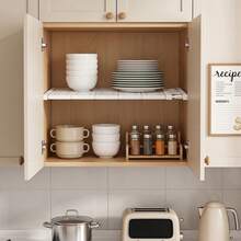 SanBouSi Adjustable Storage Organiser Extendable Closet Shelf Expandable Wardrobe Storage Board Telescopic - White - View 1