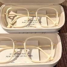 Unisex Sweet Style Plain Square Frame Glasses, Fashion Commute Essential Accessory, Perfect For Shopping, Outfit Matching, Reading And Gifting - Clear - View 2
