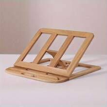 1pc Wooden Multi-Angle Adjustable Laptop Stand - Foldable Multifunctional Solid Wood Computer Lift Stand, Precision Crafted Whole Wood With Rounded Corners To Protect Device, Multi-Angle Free Adjustment To Relieve Neck Strain, Hollow Design For Heat Dissipation, Suitable For Study Desk, Bedroom Desk, Office Desktop, Rental Simple Workstation - Multicolor - View 8