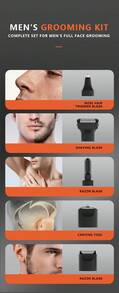 Kemei KM-1394 Perlengkapan Perawatan Pria Multifungsi 5-in-1: Pencukur Rambut, Pemangkas Hidung, Pencukur Bulu, Gunting Ukir, Alat Cukur Listrik Tanpa Kabel Isi Ulang, Daya Tahan Baterai Lama, Layar Digital LED, Tahan Air, Hadiah untuk Pria - Hitam - View 6