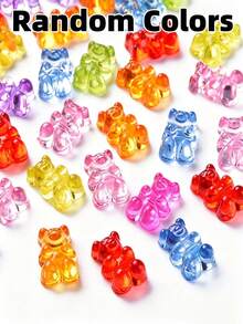 10/30pcs Cute Macaron Color Acrylic Gummy Bear Charms, Suitable For DIY Keychains, Phone Cases, Hair Clips, Bracelets, Necklaces, Earrings And Other Fashion Accessories - Multicolor - View 5