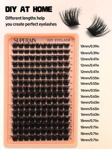 160pcs Thick Eyelash Clusters, 200D D Curl, 10-18mm, Suitable For Beginners, Ideal Beginner Eyelash Clusters, Eyelash Clusters, Create Charming Thick And Curly Lashes, Eyelashes, False Eyelashes, Gift For Girls - D - View 5
