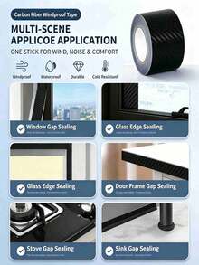 Windproof Carbon Fiber Tape, Self-Adhesive Vinyl Wrap Roll, Waterproof Anti-Scratch Door Sill Protector For Car, SUV, Truck, Automotive Exterior Trim Sticker - Multicolor - View 8