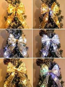 Lampu Pita LED untuk Pohon Natal | Desain Bergelombang Berkilau Emas | Bertenaga Baterai, Tidak Perlu Colokan | Cocok untuk Dekorasi Liburan Natal dan Pernikahan di Dalam Ruangan | Tema Santa Claus | Bahan Plastik Tahan Lama dengan Dekorasi Berkilau, Lampu Rangkaian Pohon Natal - Lampu Pita - View 10