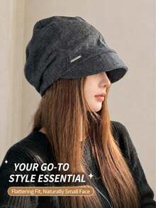 1 chiếc mũ xô nữ dáng rộng xếp ly vân wash, vành sâu tôn mặt, mũ thường ngày phong cách streetwear đa năng, phù hợp mùa xuân, thu, đông, đi làm, đi làm hằng ngày, du lịch, dã ngoại - A - Xem 1