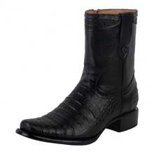 Fratello Shoe Store Men High-Top Leather Riding Boots - Black - View 2
