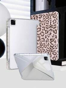 1件粉色與咖啡豹紋平板保護殼，適用於 iPad Mini6/7/10.2/10.5/10.9(Air4-Air8)/Pro 11/10代/A16/Pro 11 2024 機型，彩繪圖案平板套，全透明壓克力背殼，絲綢質感 8 折支架，自動休眠/喚醒，內置筆槽，不含筆，部分機型附相機框 - 彩色 - 查看 7