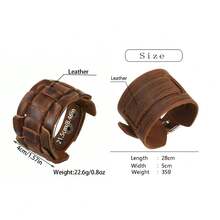 2pcs Vintage Dual Style Woven Fashion Textured Bracelets Suitable For Men's Daily Casual Wear Exquisite Bracelet Gift For Men - Brown - View 2