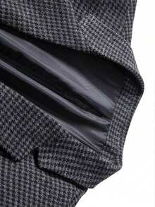 Men's Vintage Houndstooth Suit Set, Old Money Style Blazer + Trousers, Suitable For Formal/Semi-Formal Social Events, Traditional Professional Occasions, Spring/Autumn - Multicolor - View 4