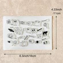 Halloween Clear Silicone Stamp, Pumpkin Witch Ghost For DIY Scrapbooking Card Making Journal Paper Craft Decor - Halloween-1 - View 8