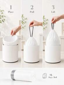 Drawstring Trash Bags Disposable Garbage Bags Back To School Dorm Use Suitable For Bathroom, Kitchen, Bedroom, Office, Apartment, Travel, Small Trash Cans And Daily Home Cleaning - Multicolor - View 8