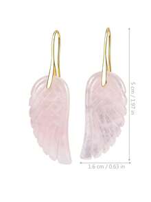 Pink Crystal Wing Earrings Sweet Fashion Gold Plated Personalized Ear Pendants Exaggerated Party Jewelry - Baby Pink - View 7