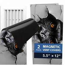 Fun Cartoon Animal Magnetic Ventilation Cover, 12 * 5.5 Inches And 15.5 * 8 Inches, Used As A Flexible PVC Sleeve Cover For Metal Floor, Wall, Ceiling Vents, Ventilation, And Odor Blockers To Prevent Foreign Objects From Falling Off - B - View 55