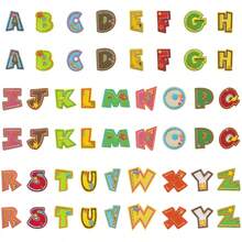 52pcs Uppercase & Lowercase Colorful Letter Embroidery Patches, DIY Handmade Fabric Applique, Iron-On Patch Decor For Backpacks, Hats - 52 Letters - View 1