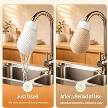 Filter Keran Kain Non-Anyaman Kepadatan Tinggi, Aksesori Pemurnian Air Keran Dapur dan Kamar Mandi Universal, Pemasangan Cepat dan Mudah, Efektif Menyaring Karat, Sedimen, dan Kotoran Halus, Alat Pemurnian Air Rumah Tangga yang Praktis - Versi yang ditingkatkan - View 1