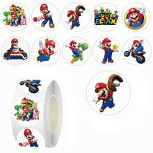 SUPER MARIO BROS. 1 set/500 pcs Stiker Gulung Bulat Klasik dengan Berbagai Pola Karakter Acak, Potongan Rapi dan Mudah Digunakan, Cocok untuk Dekorasi, Segel Hadiah dan Stiker Alat Tulis (Gaya Stokastik) - MultiWarna - View 2