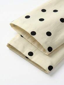 1pc Women's Vintage Small Polka Dot Drop Shoulder Short Utility Jacket With Drawstring Hem, Waist Pockets, Height-Enhancing Thin Outerwear For Spring/Autumn, Suitable For Daily Commute, Light Office, Store Visiting, Afternoon Tea, Best Friend Date - Apricot Yellow - View 8